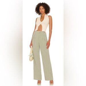LOVERS + FRIENDS Roxanne pleated linen blend trousers small
